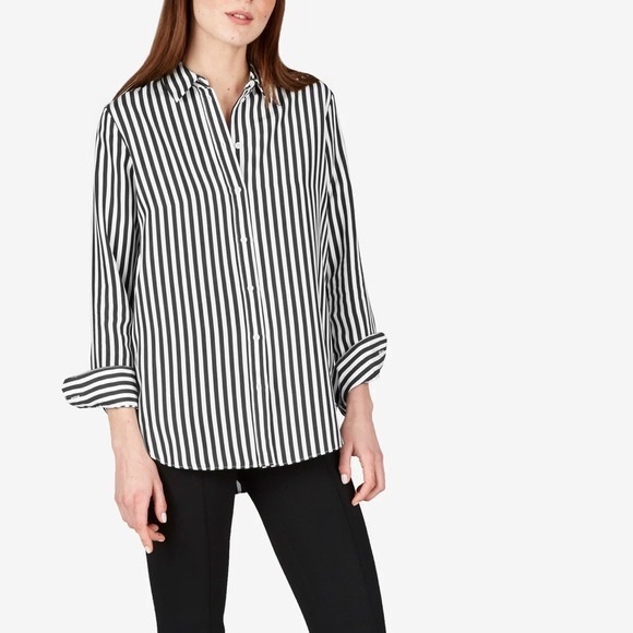 Everlane Striped Silk Shirt - Picture 1 of 4